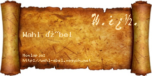 Wahl Ábel névjegykártya
